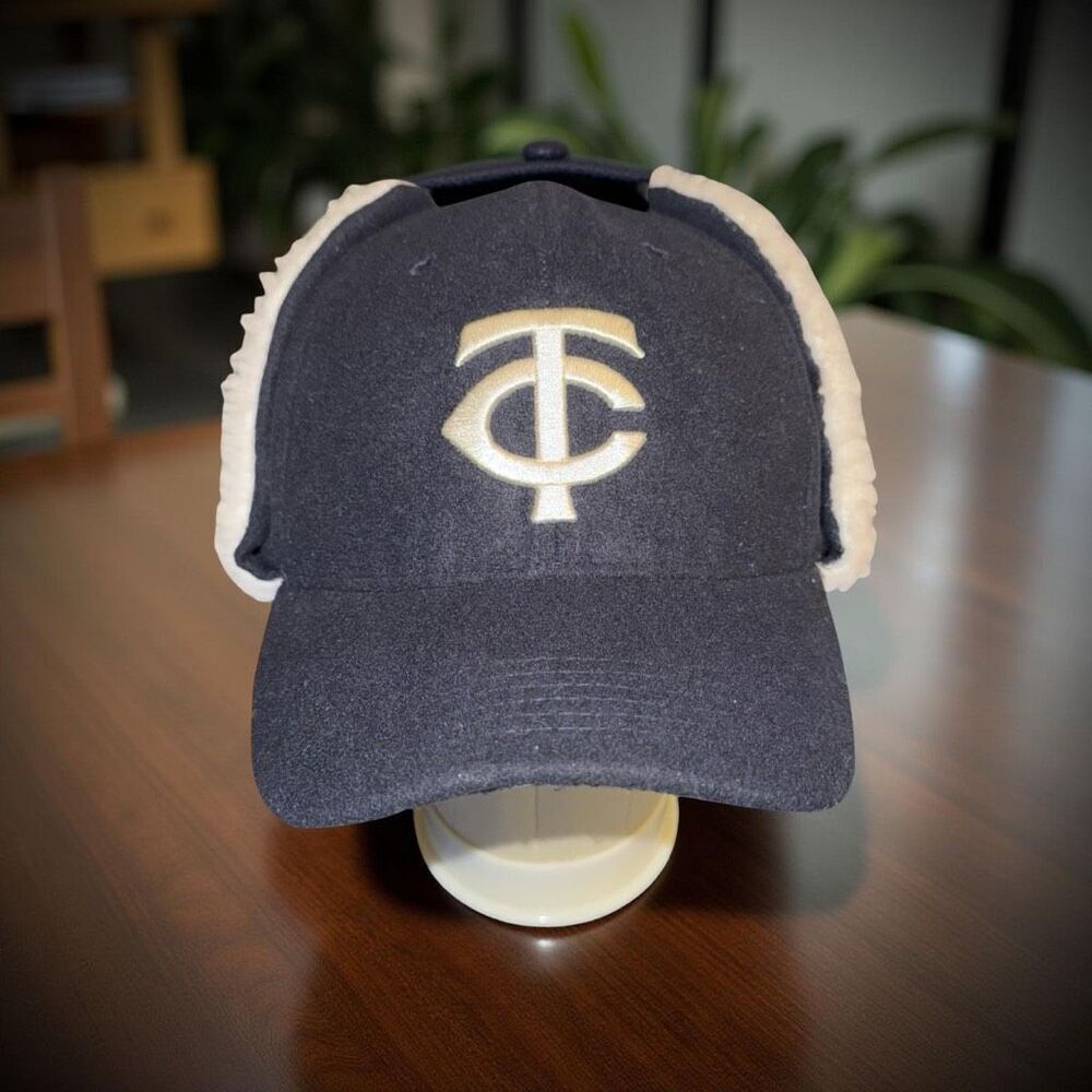 Melonwear Minnesota Twins Trapper Hat Baseball Cap Sherpa Ear Flaps Pepsi